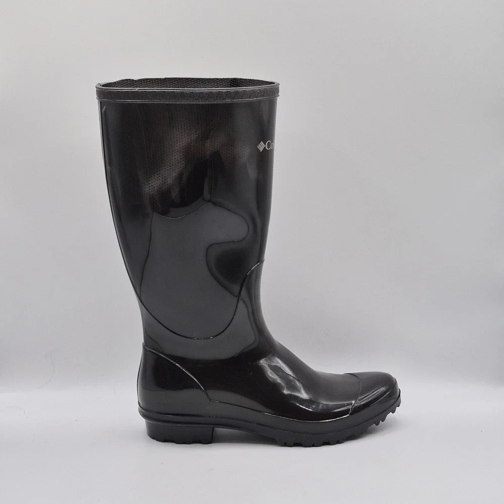 Columbia Boots Womens Size 8 Black Rubber Rain Omni-Heat Waterproof BL2607-010